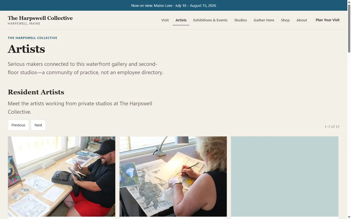 Harpswell artists index