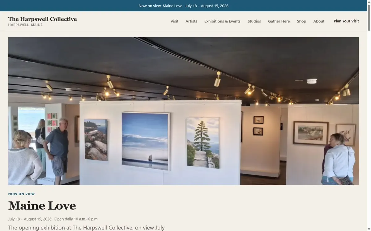 Harpswell Collective gallery homepage
