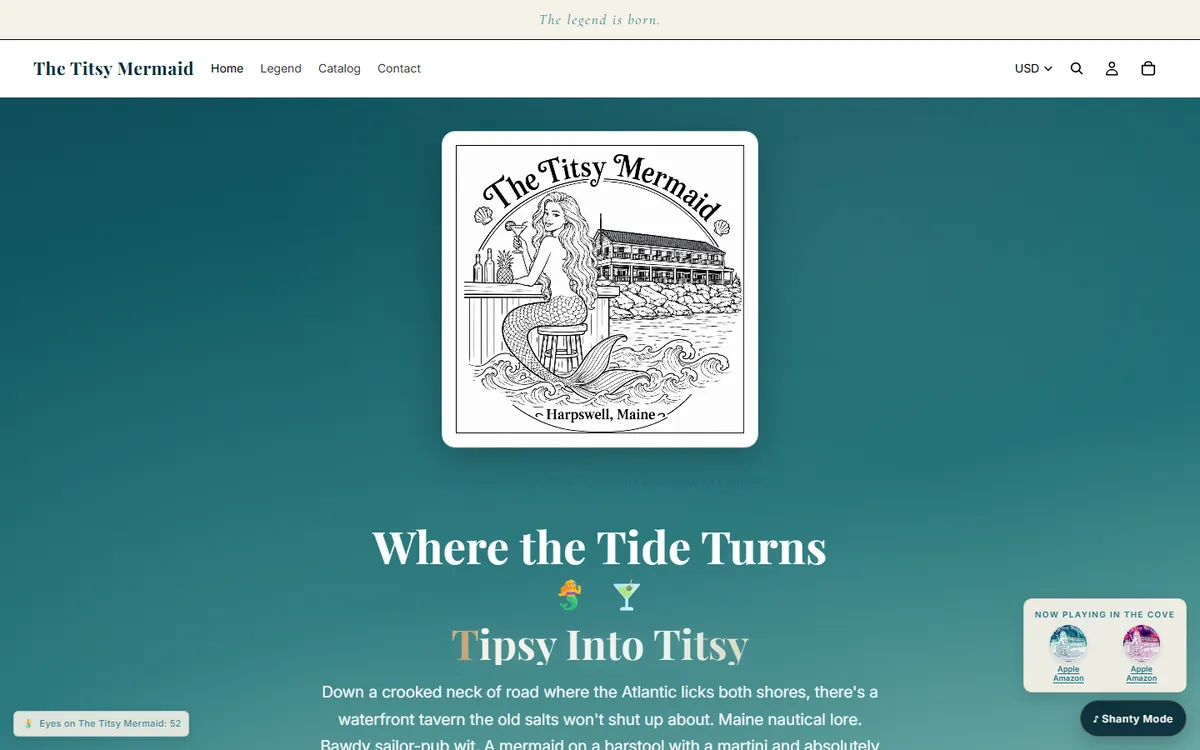 The Titsy Mermaid homepage